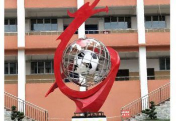 地球儀雕塑預定，校園雕塑，不銹鋼地球儀噴泉雕塑承接