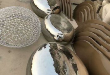 廣場(chǎng)坐凳雕塑，抽象景觀雕塑，鏡面效果