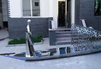 乘船人雕塑通用，鍛造工藝，中式不銹鋼乘船人雕塑通用