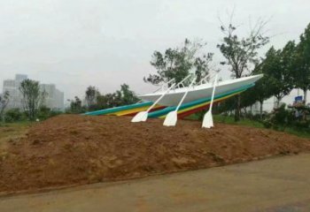 龍舟工藝選用，彩鋼制作，不銹鋼龍舟雕塑制造商