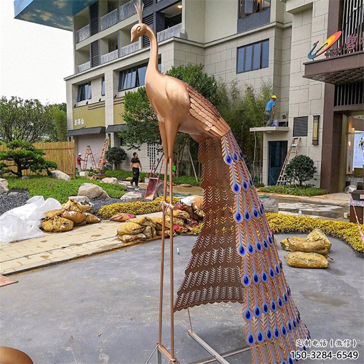 孔雀雕塑供應，公園雕塑，不銹鋼孔雀雕塑制造廠家