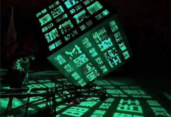 大型魔方雕塑選用，街道標識，燈光魔方雕塑廠家常用
