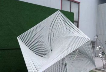 廣場立方體雕塑廠家，市標雕塑，鏤空立方體雕塑定制