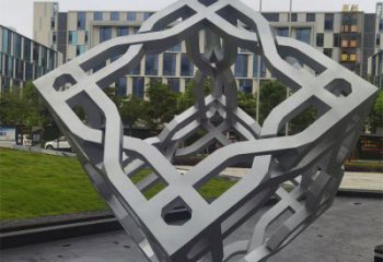 立方體雕塑提供，戶(hù)外雕塑，鏤空立方體雕塑廠家