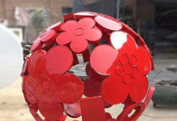 花紋球雕塑制作，景觀雕塑，不銹鋼花紋球雕塑常用