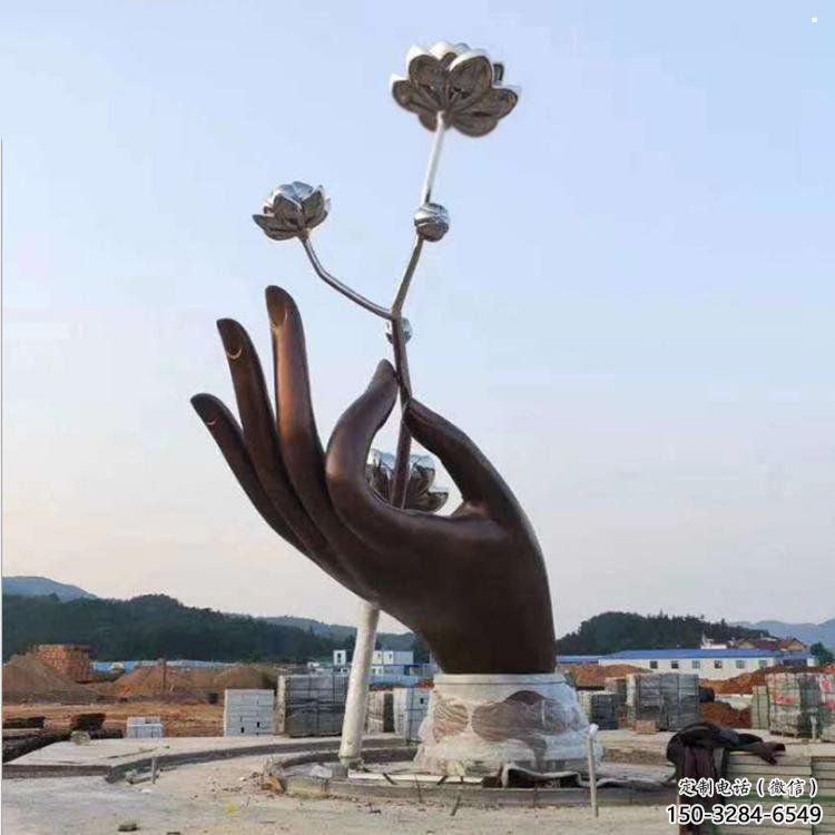 手拈花雕塑精選,室外軟裝,不銹鋼手拈花雕塑廠家 手拈花雕塑精選,室外軟裝,不銹鋼手拈花雕塑廠家