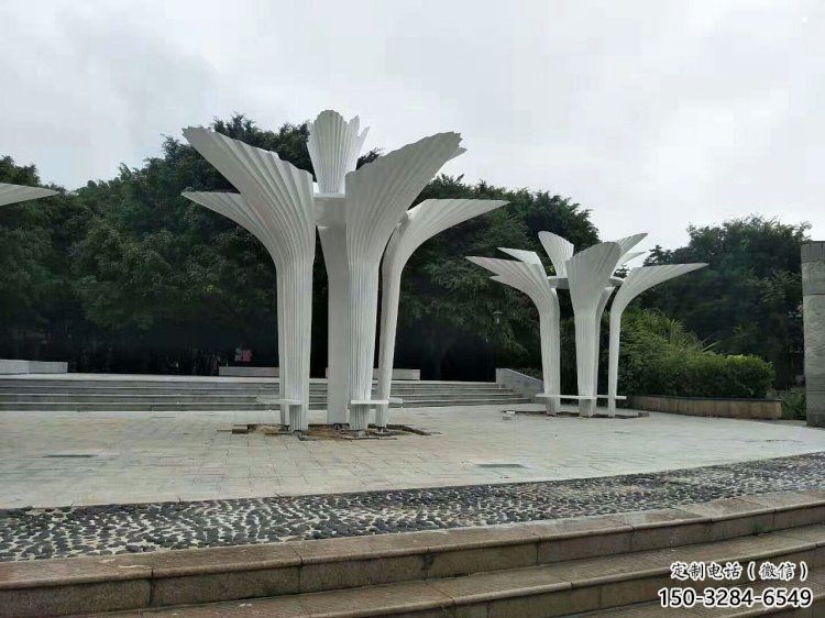 遮陽樹雕塑展品，室外軟裝，不銹鋼遮陽樹雕塑訂做