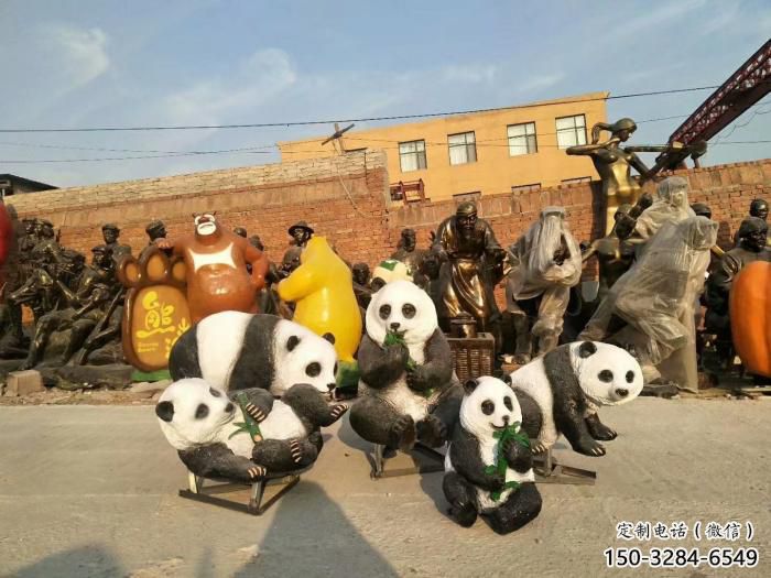 金屬熊貓雕塑制作,陸地?cái)[件,仿真熊貓雕塑制造商 金屬熊貓雕塑制作,陸地?cái)[件,仿真熊貓雕塑制造商