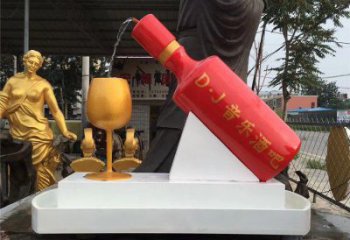 酒瓶雕塑專供，美陳雕塑，景觀流水酒瓶雕塑預(yù)定