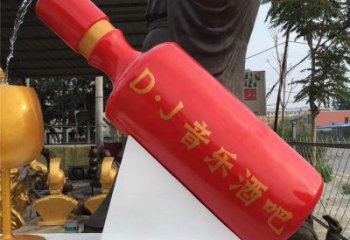 酒瓶雕塑批發(fā)，水景雕塑，抽象流水酒瓶雕塑定價