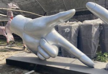 剪刀手雕塑訂做，校園雕塑，不銹鋼剪刀手雕塑廠家