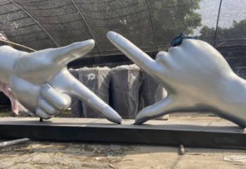 剪刀手雕塑供求，美陳雕塑，不銹鋼剪刀手雕塑制造