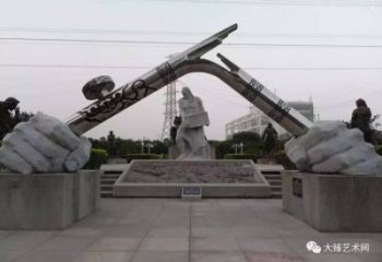 手握鋼筆雕塑，標識雕塑，不銹鋼手握鋼筆雕塑廠家