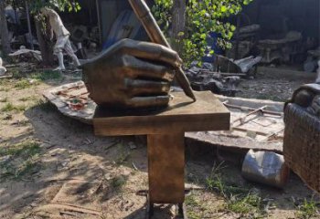 手握鋼筆雕塑供需，多彩藝術，仿銅手握鋼筆雕塑制造商