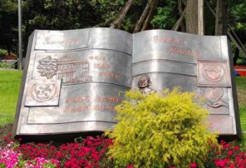 銅書本雕塑選用，景區案例，銅書本雕塑廠家通用