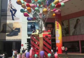 氣球樹(shù)雕塑廠家，圓雕體系，玻璃鋼氣球樹(shù)雕塑選定