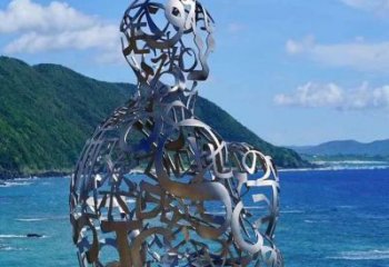 農(nóng)村字母人物雕塑，鏤空景觀雕塑，抽象效果