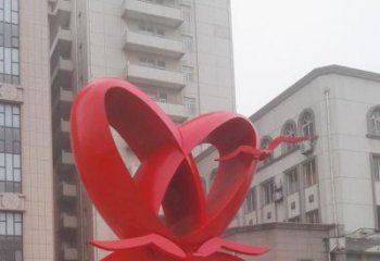 雙心雕塑制造商，城區小品，不銹鋼雙心雕塑定制