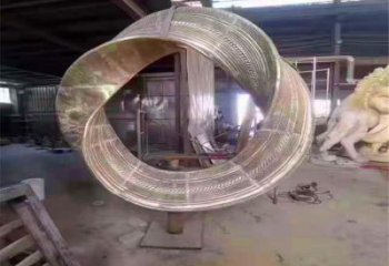 雙環雕塑供需，標識雕塑，不銹鋼雙環雕塑制造商