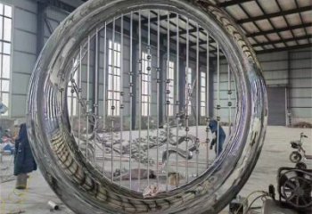 雕塑圓環批發，校園雕塑，抽象烤漆圓環雕塑定價