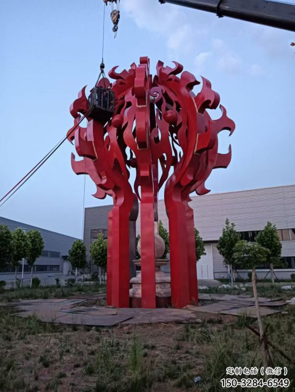 惠州火球雕塑，精神堡壘火球雕塑落地展示