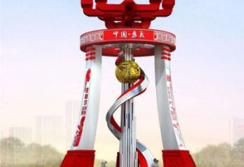 蕪湖城市精神堡壘雕塑，地標(biāo)文明建筑不銹鋼雕塑