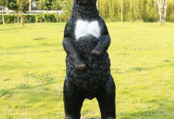 福州街道黑熊雕塑，仿真動物雕塑，古銅效果