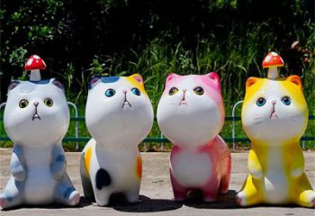甘南房地產貓咪雕塑，仿古動漫雕塑，公園動物制造