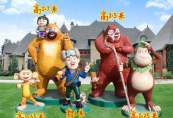 長安廣場維尼熊雕塑，卡通水景雕塑，抽象效果
