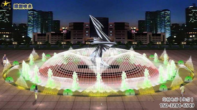 鄂州水景搖擺噴泉雕塑，循環(huán)噴水模式噴泉雕塑加工