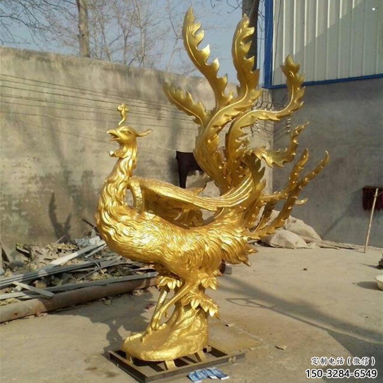 清水河鳳凰雕塑廠家，鍛造工藝，銅鳳凰雕塑廠家承接