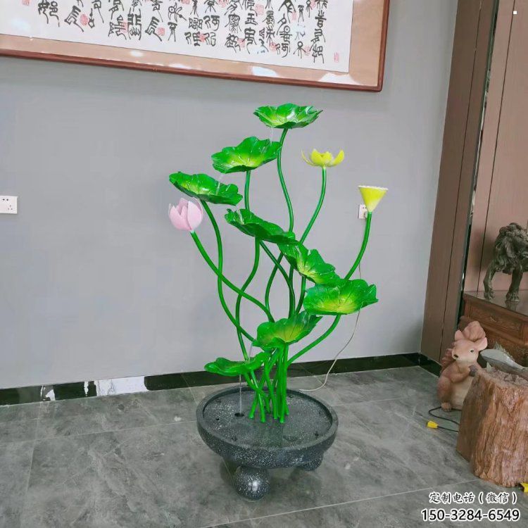 西吉荷花雕塑異型優選，城市裝飾，展示荷花雕塑定做