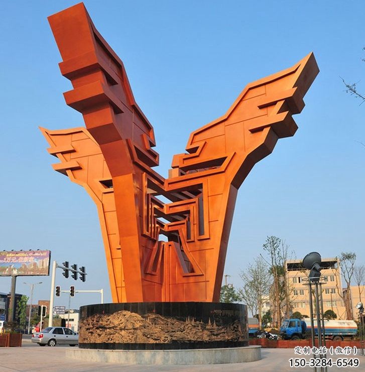 城市精神堡壘雕塑，抽象建筑元素，廣場景觀雕塑小品