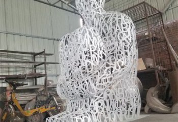 遼陽大型鏤空人物雕塑常用，戶外擺放，鐵藝字母人物雕塑展示