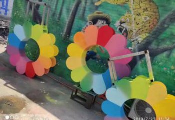 涇源金銀花雕塑廠家，景區(qū)雕塑，城市不銹鋼金銀花雕塑