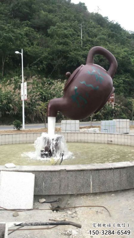 未央小區天壺標志雕塑，多彩藝術，天壺雕塑生產廠家