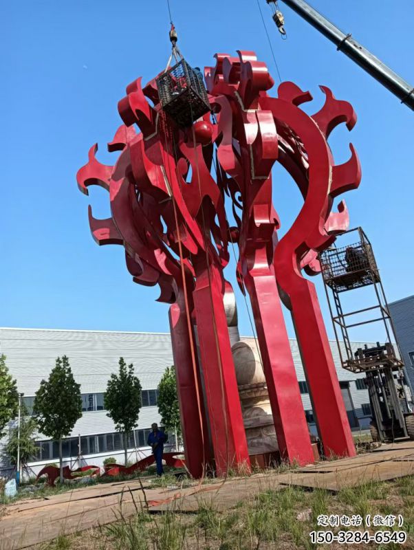 資陽火球雕塑，精神堡壘火球雕塑落地展示