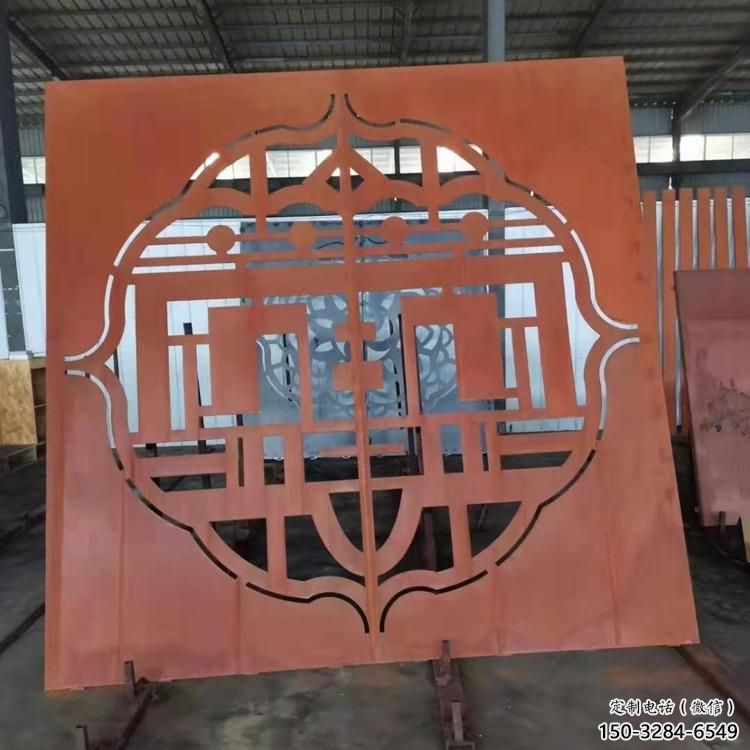 巴中鏤空景墻雕塑，耐候鋼鏤空工藝設計