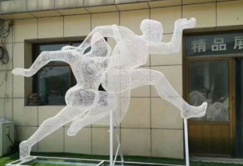 咸陽鏤空體育雕塑供求，白鋼構(gòu)件，鐵藝人物雕塑觀賞型