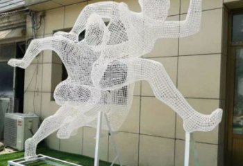 雅安鏤空健兒雕塑制造，校園雕塑，金屬鐵藝人物雕塑展品