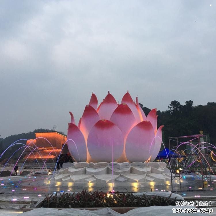 達(dá)孜蓮花雕塑廠家，景區(qū)雕塑，水景蓮花噴泉雕塑精選
